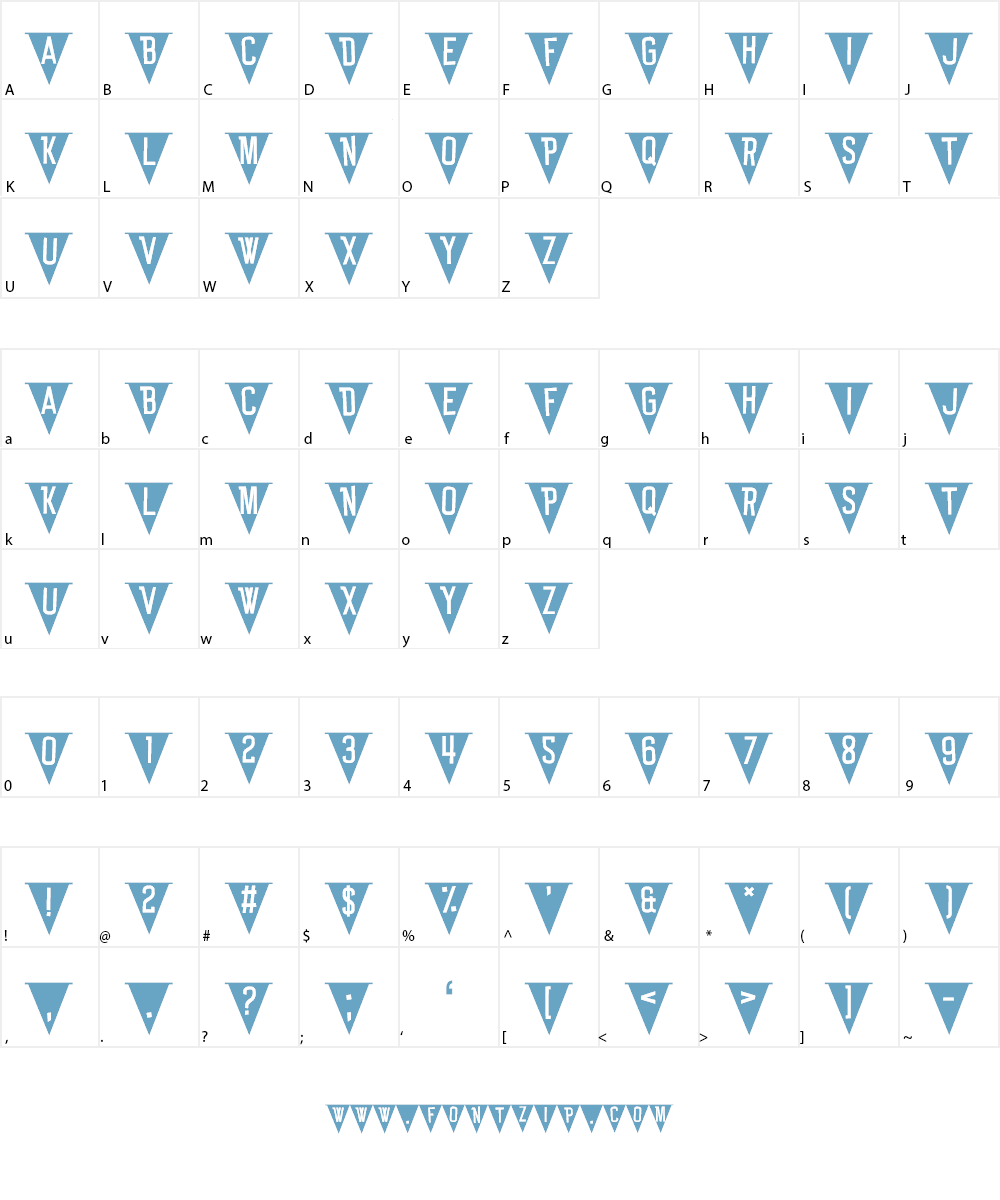 Bun Ting Font Character